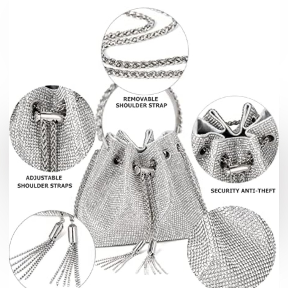 NEW STUNNING Crystal Rhinestone Bag,MSRP$259,Clutch,Handbag,Crossbody,Evening - Picture 2 of 7